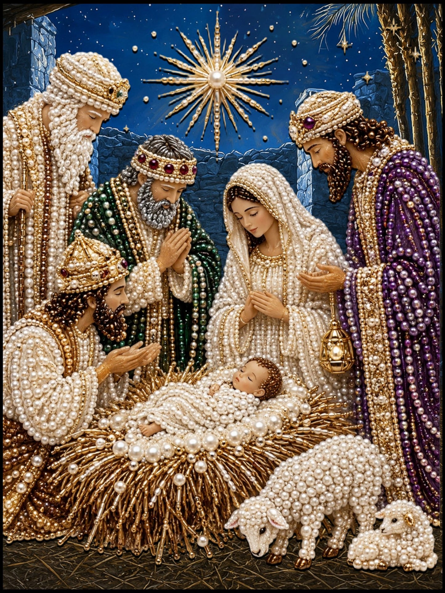 The Pearlescent Star of Bethlehem - Pearl Painting