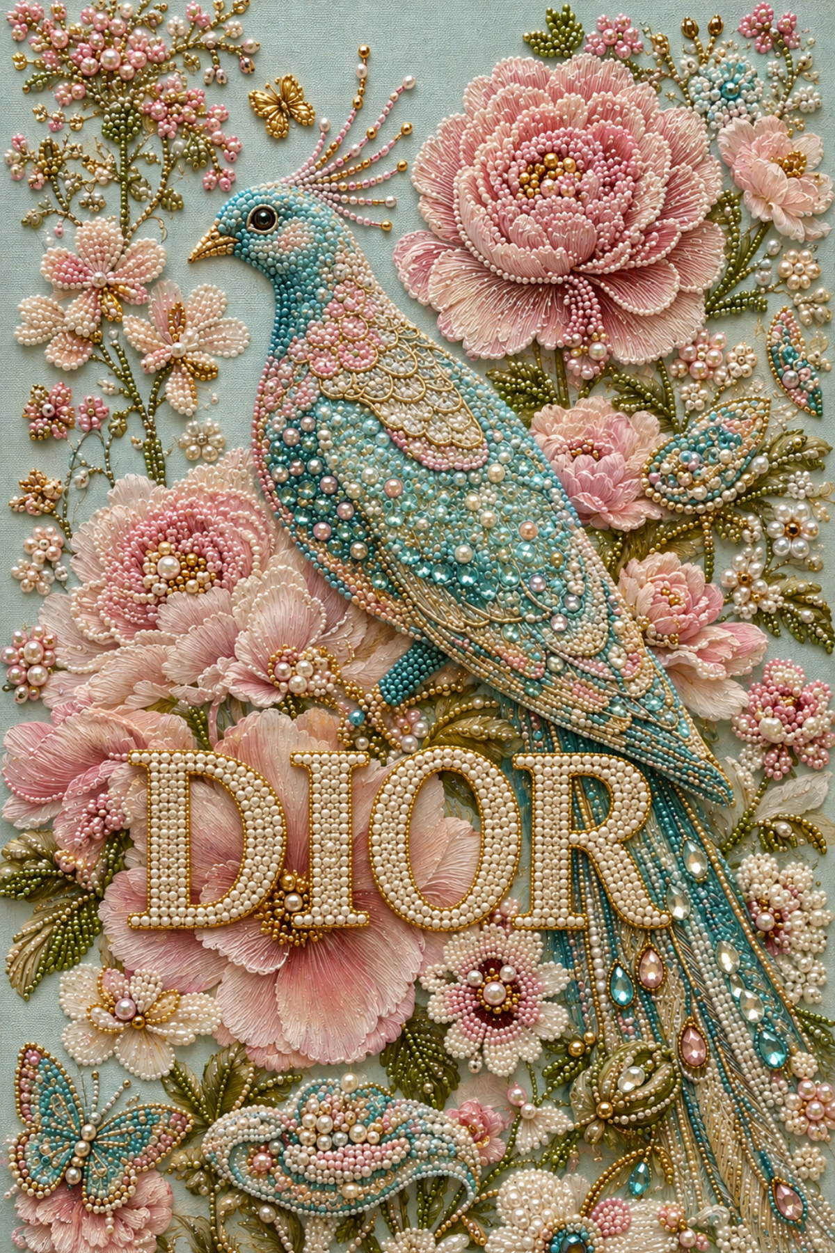 Pearl Peacock Garden - Pearl Painting