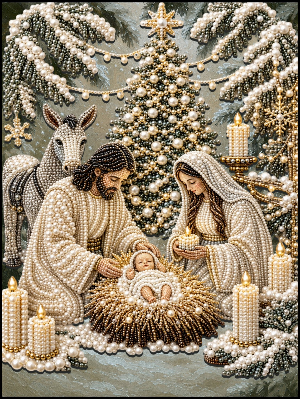 Pearlescent Holy Nativity - Pearl Painting - miicreative