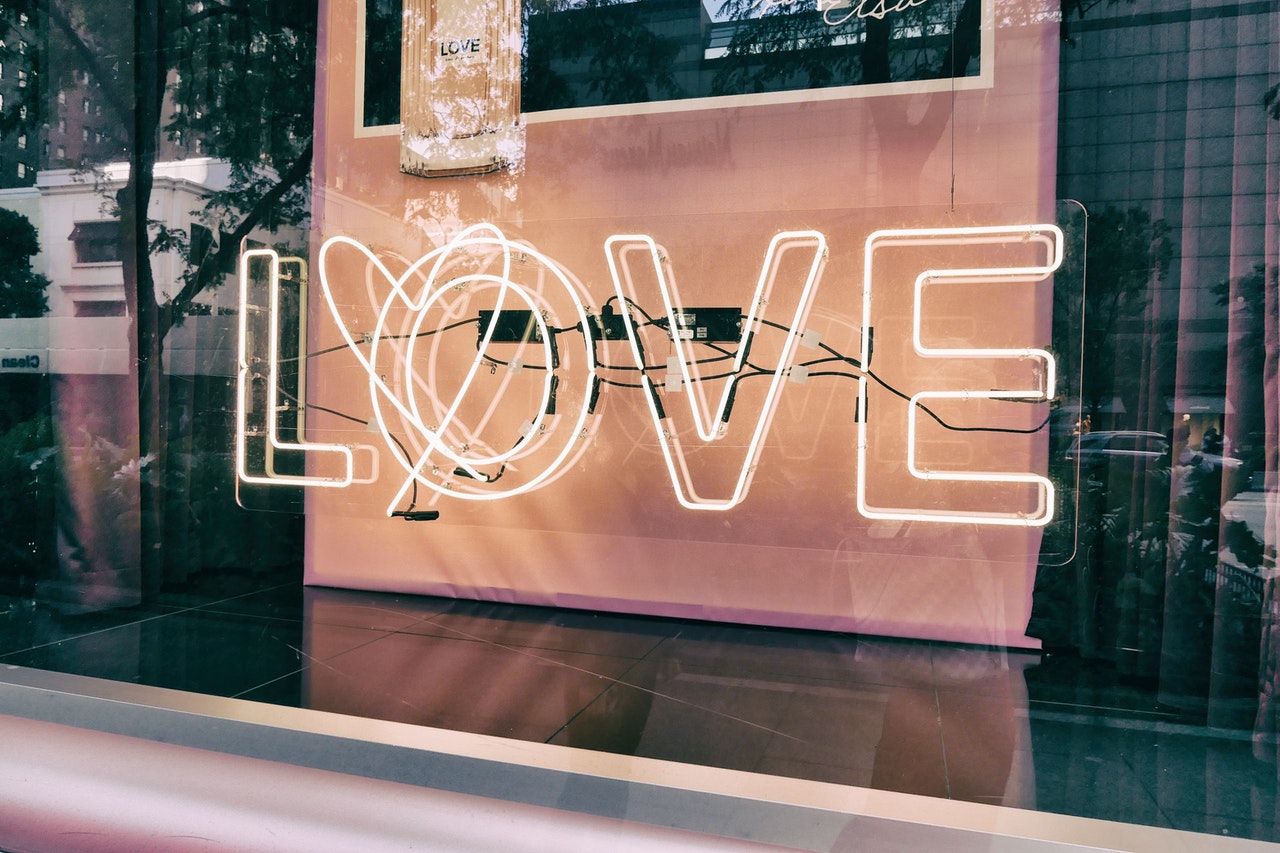 photo of heart with love signage