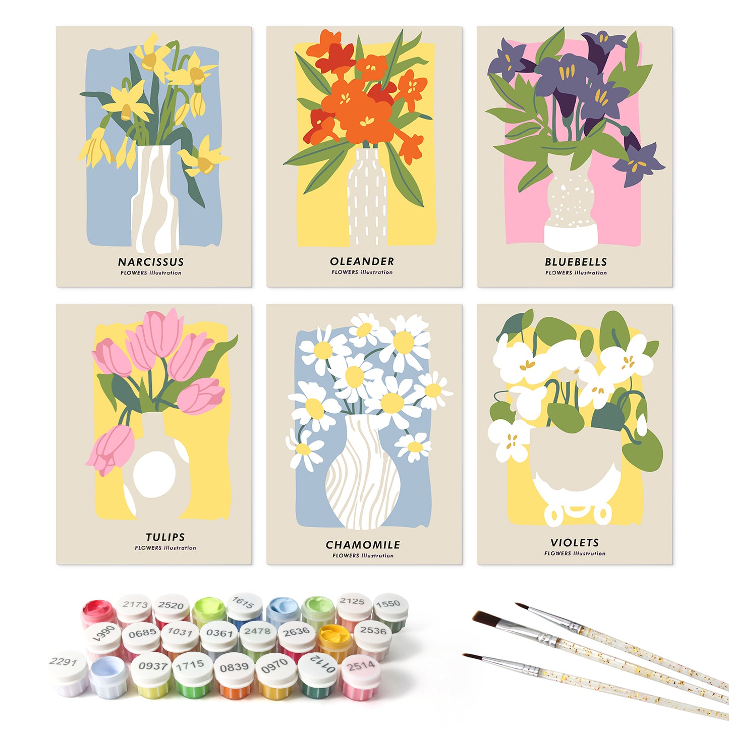 Garden Blooms – Set of 6 Mini Paintings