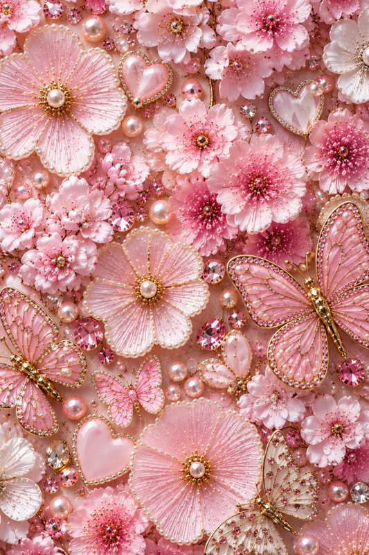 Blushing Butterfly Garden - Pearl Painting