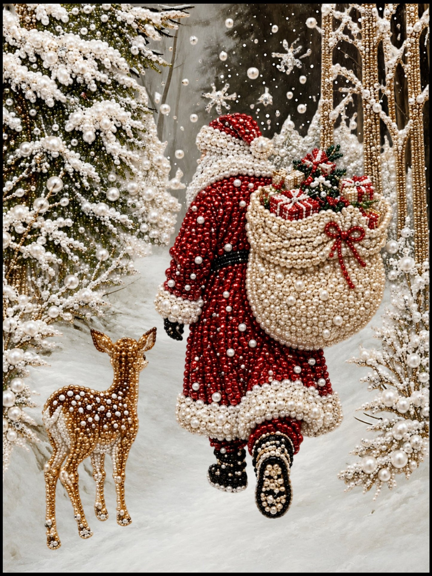 Santa’s Secret Winter Delivery - Pearl Painting