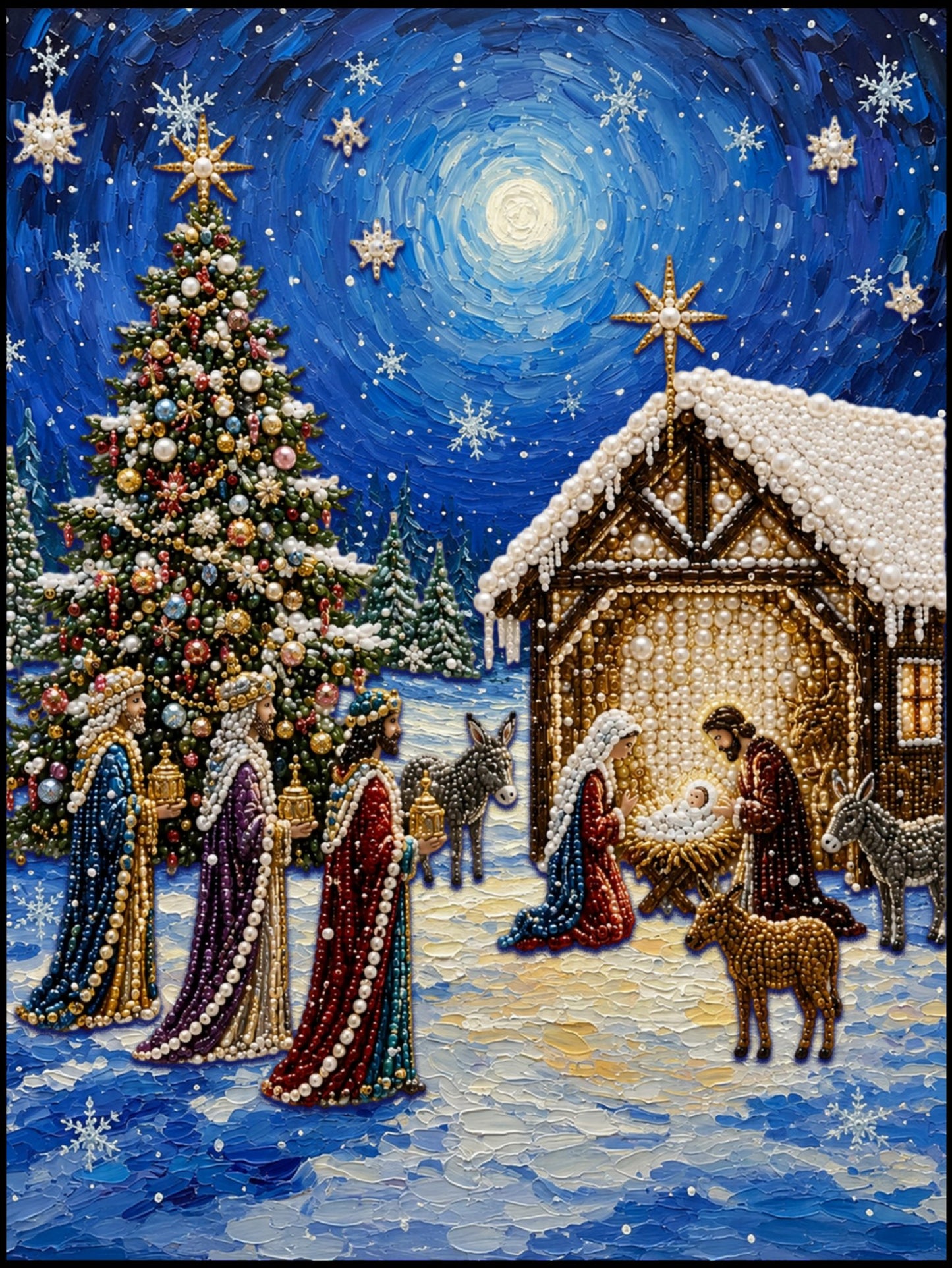 A Starlit Christmas in Bethlehem - Pearl Painting
