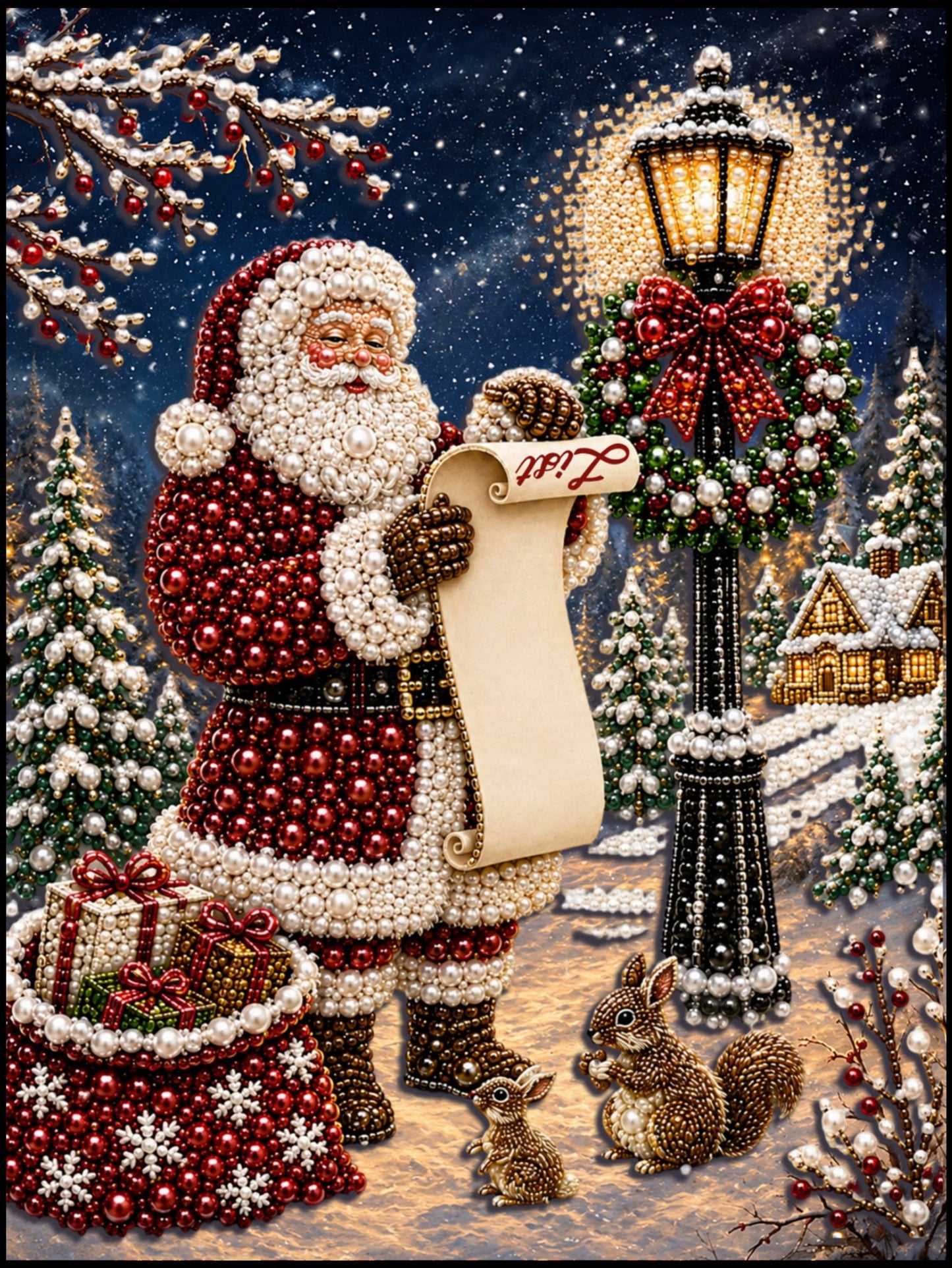 Santa’s Christmas List - Pearl Painting