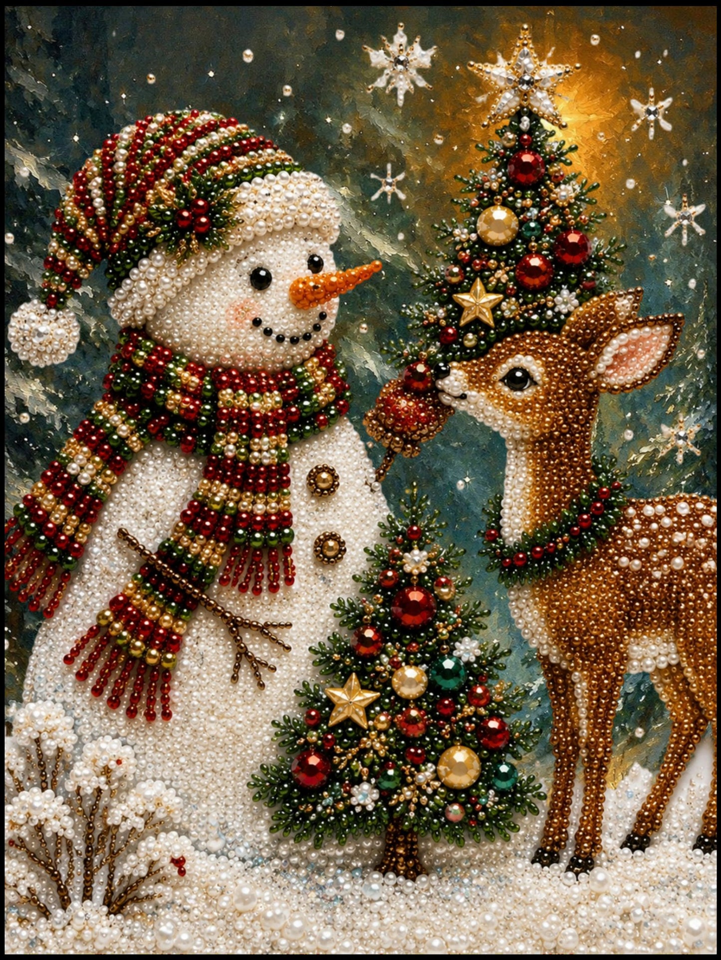A Winter Friendship Feast - Pearl Painting