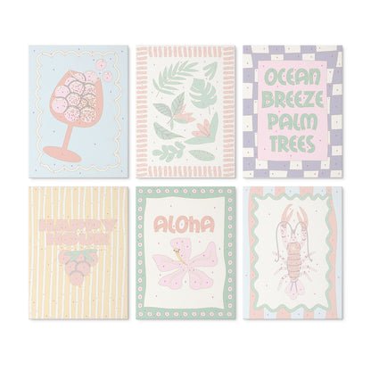 Aloha Happy Hour – Set of 6 Mini Paintings