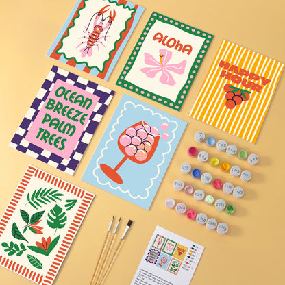 Aloha Happy Hour – Set of 6 Mini Paintings
