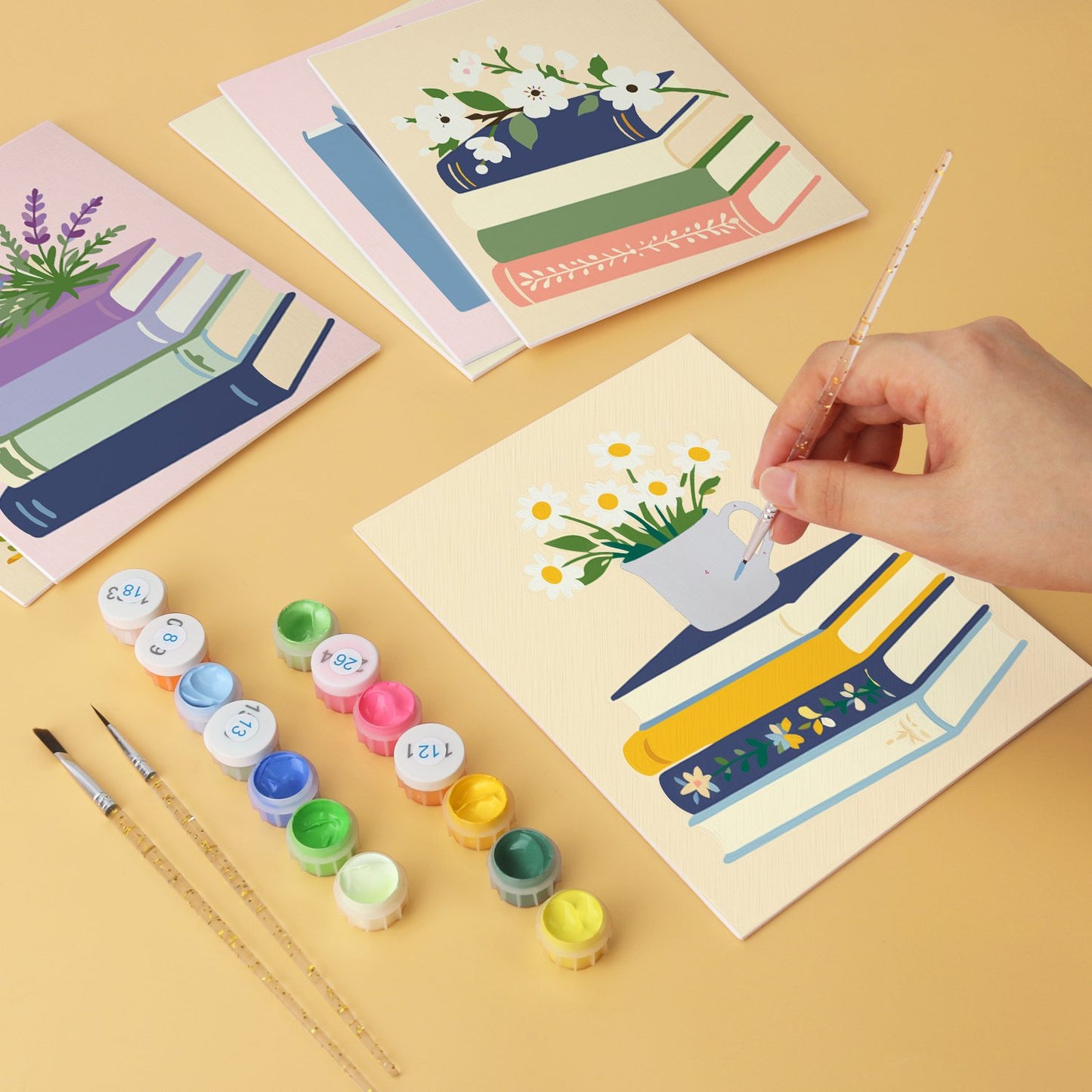 Blooming Books – Set of 6 Mini Paintings