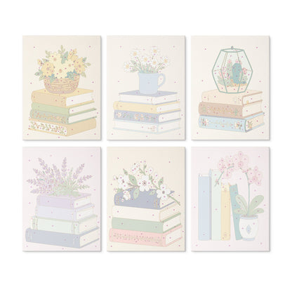 Blooming Books – Set of 6 Mini Paintings