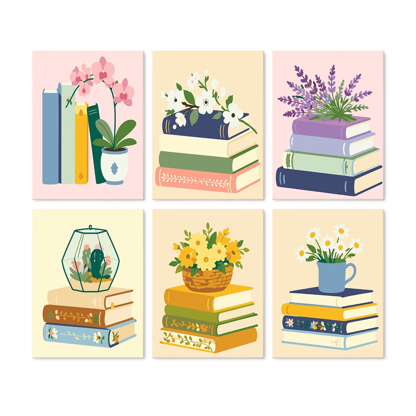 Blooming Books – Set of 6 Mini Paintings