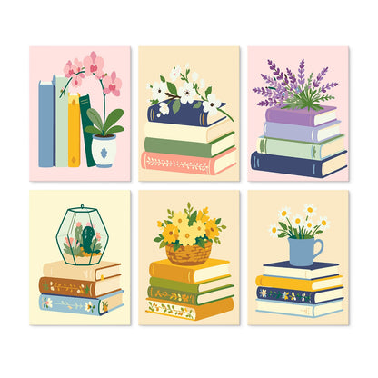 Blooming Books – Set of 6 Mini Paintings
