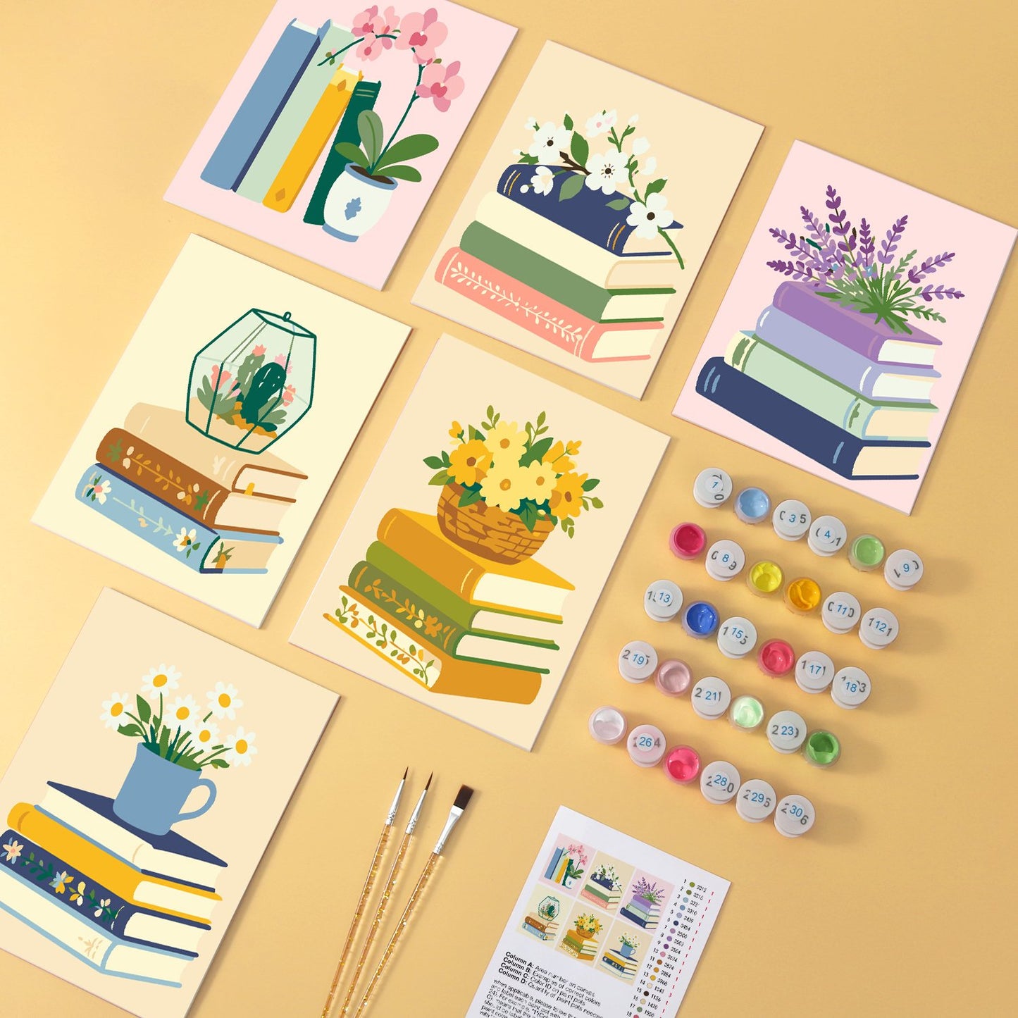 Blooming Books – Set of 6 Mini Paintings