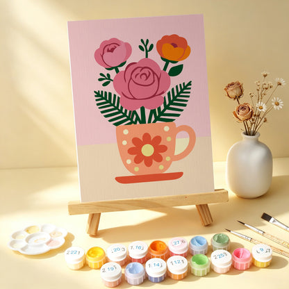 Blooming Teacups – Set of 6 Mini Paintings
