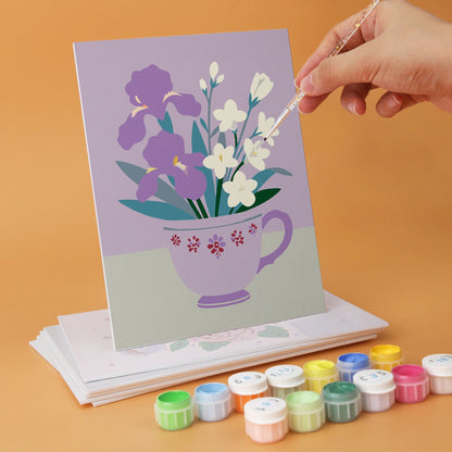 Blooming Teacups – Set of 6 Mini Paintings