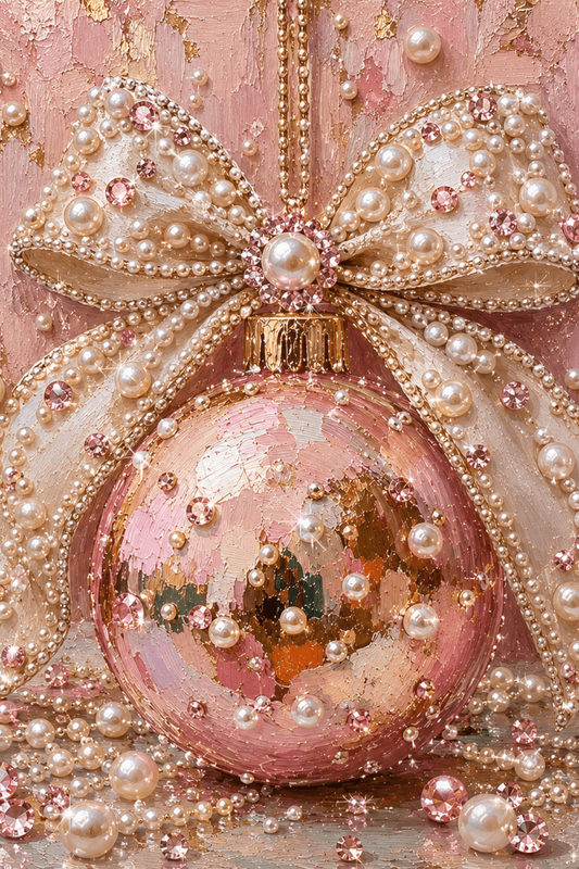 Blushing Pearl Christmas Bauble - Pearl Painting