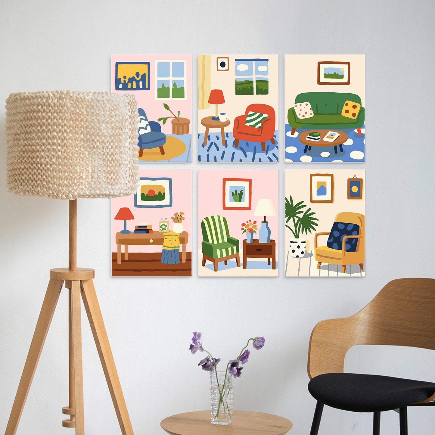 Cozy Corners – Set of 6 Mini Paintings