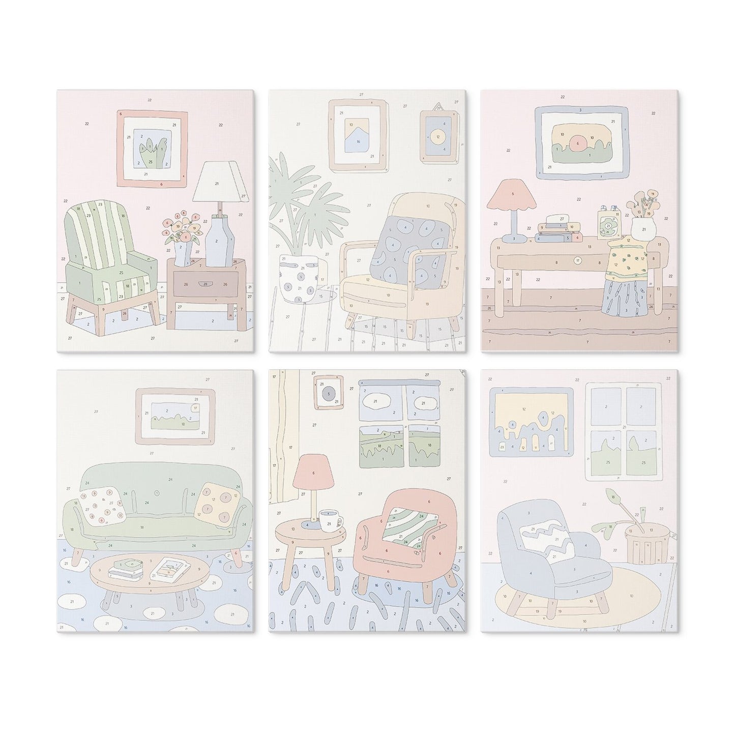 Cozy Corners – Set of 6 Mini Paintings