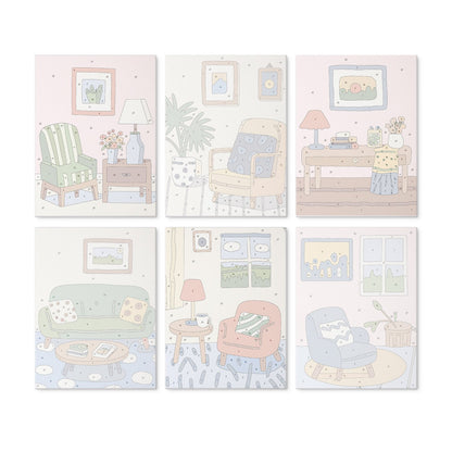 Cozy Corners – Set of 6 Mini Paintings
