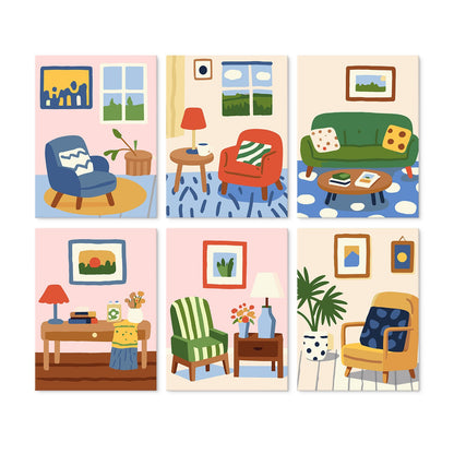 Cozy Corners – Set of 6 Mini Paintings