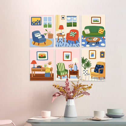 Cozy Corners – Set of 6 Mini Paintings