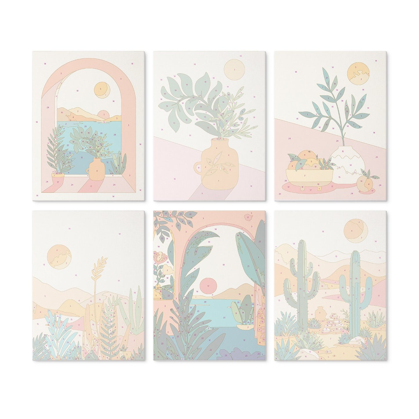 Desert Botanicals – Set of 6 Mini Paintings