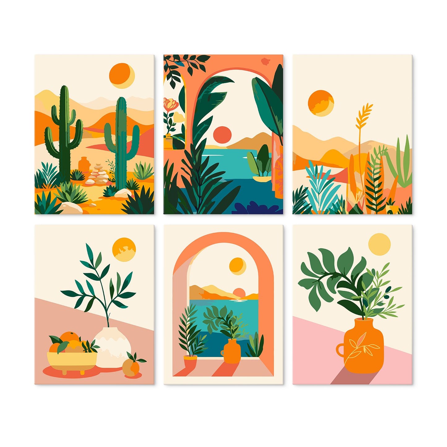 Desert Botanicals – Set of 6 Mini Paintings