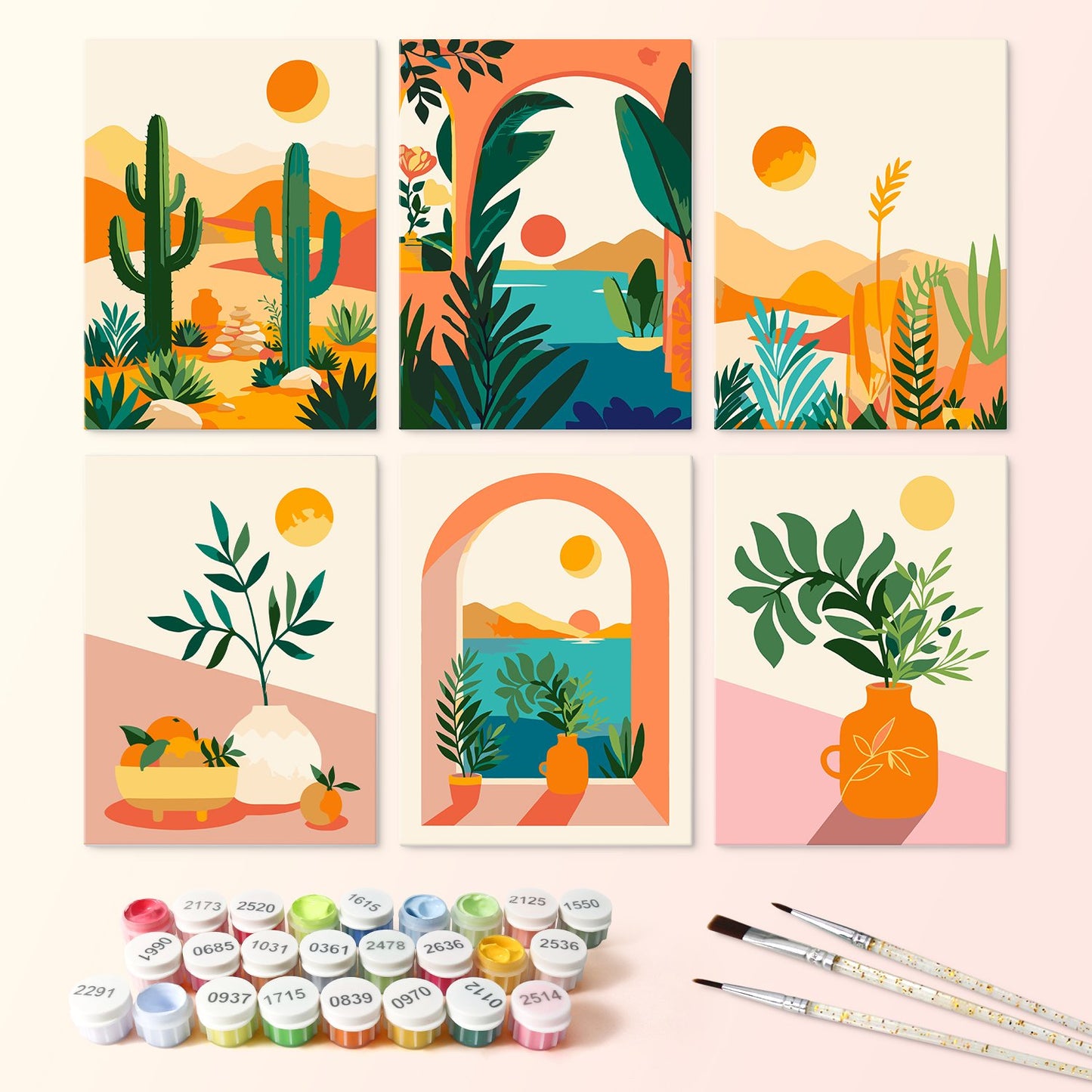 Desert Botanicals – Set of 6 Mini Paintings