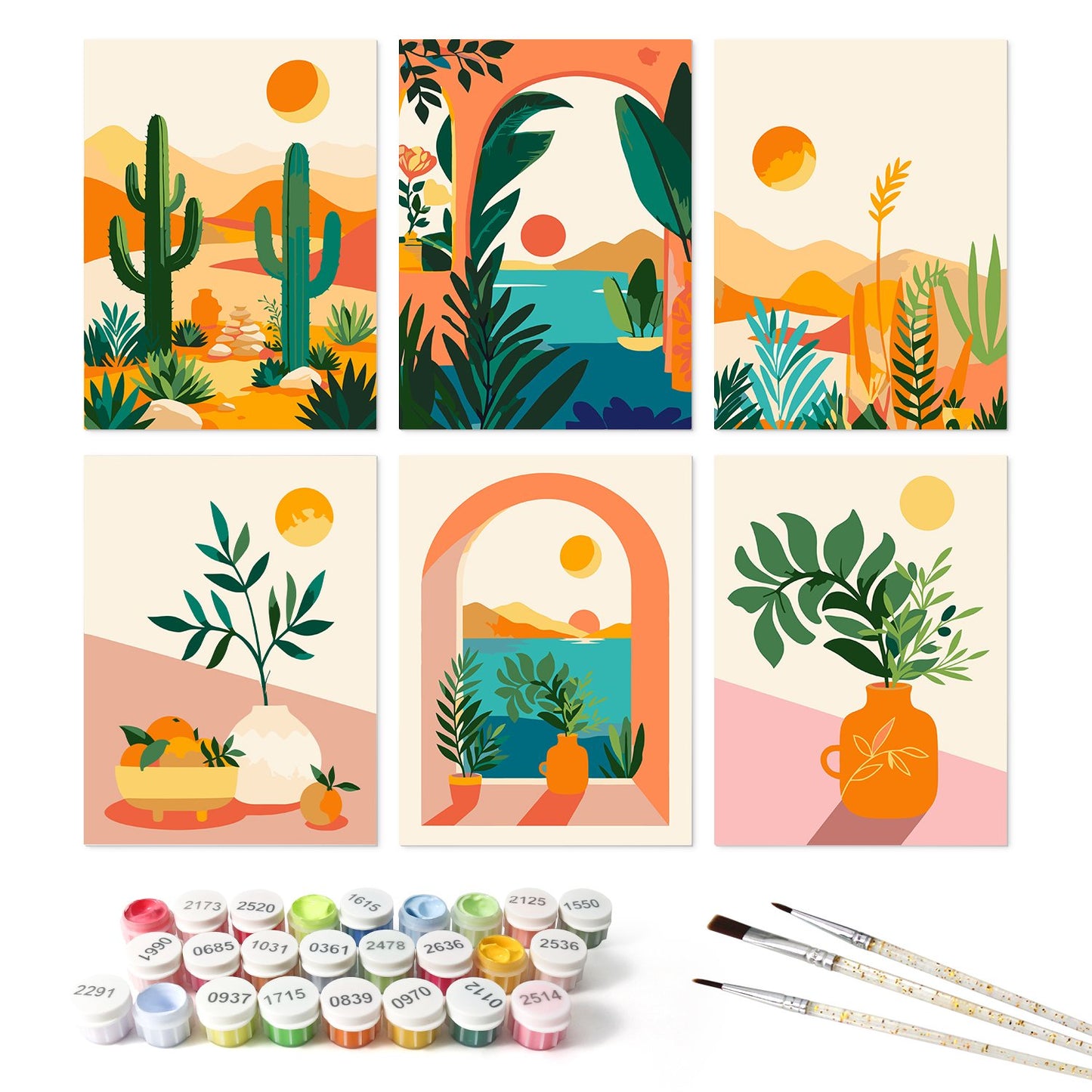 Desert Botanicals – Set of 6 Mini Paintings