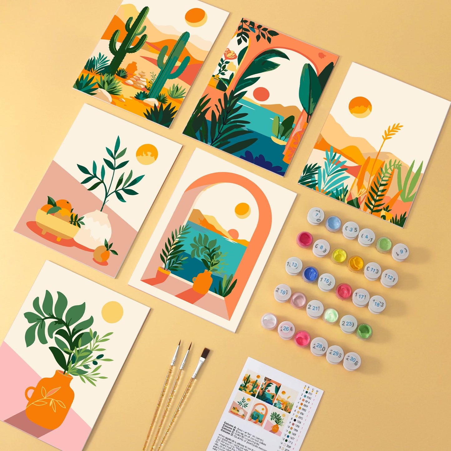 Desert Botanicals – Set of 6 Mini Paintings