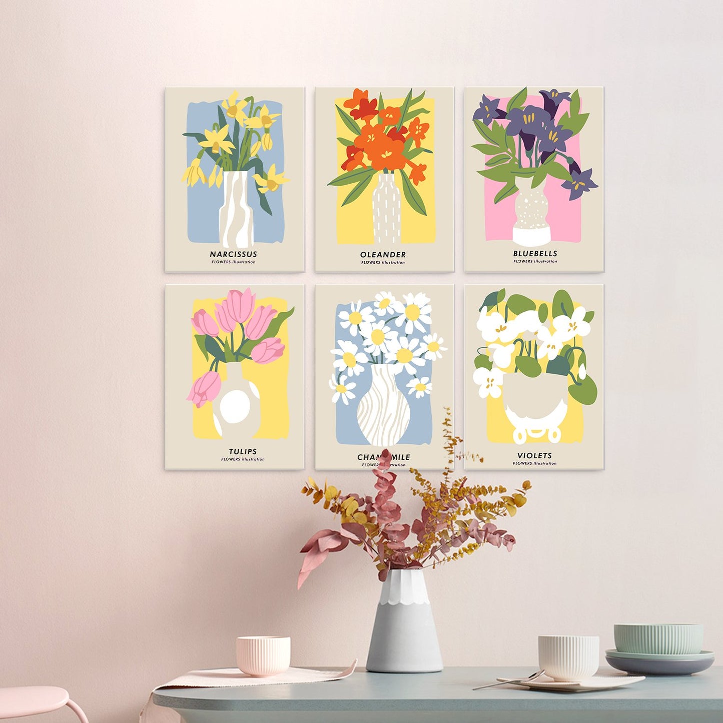 Garden Blooms – Set of 6 Mini Paintings