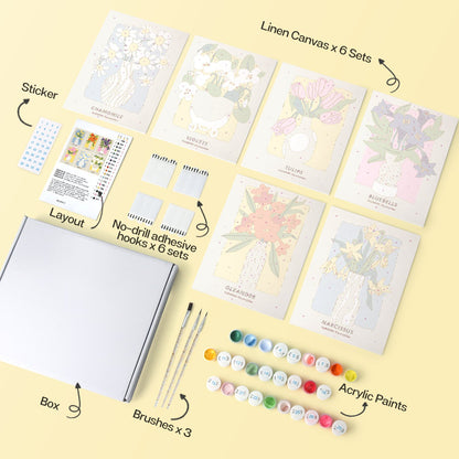 Garden Blooms – Set of 6 Mini Paintings