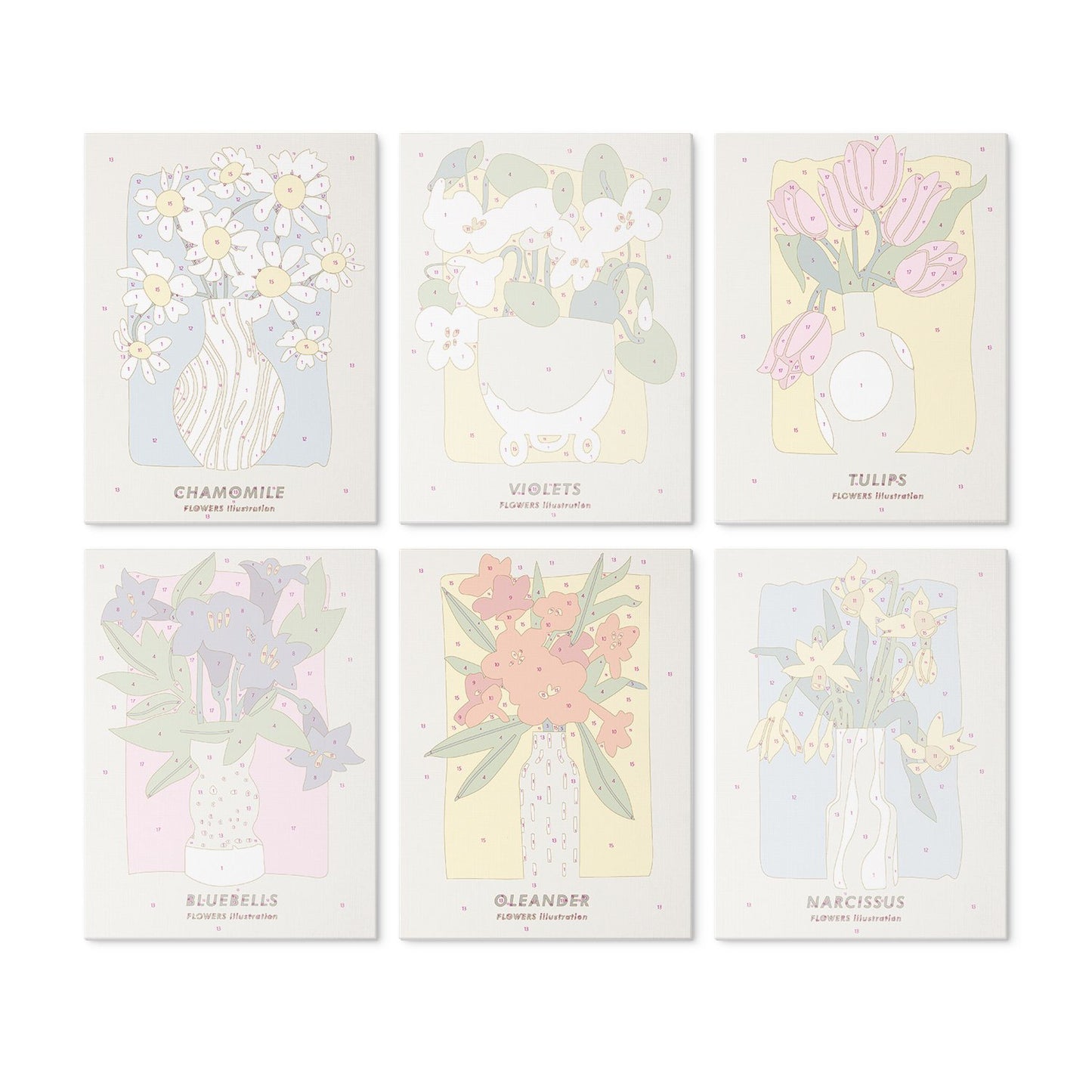 Garden Blooms – Set of 6 Mini Paintings