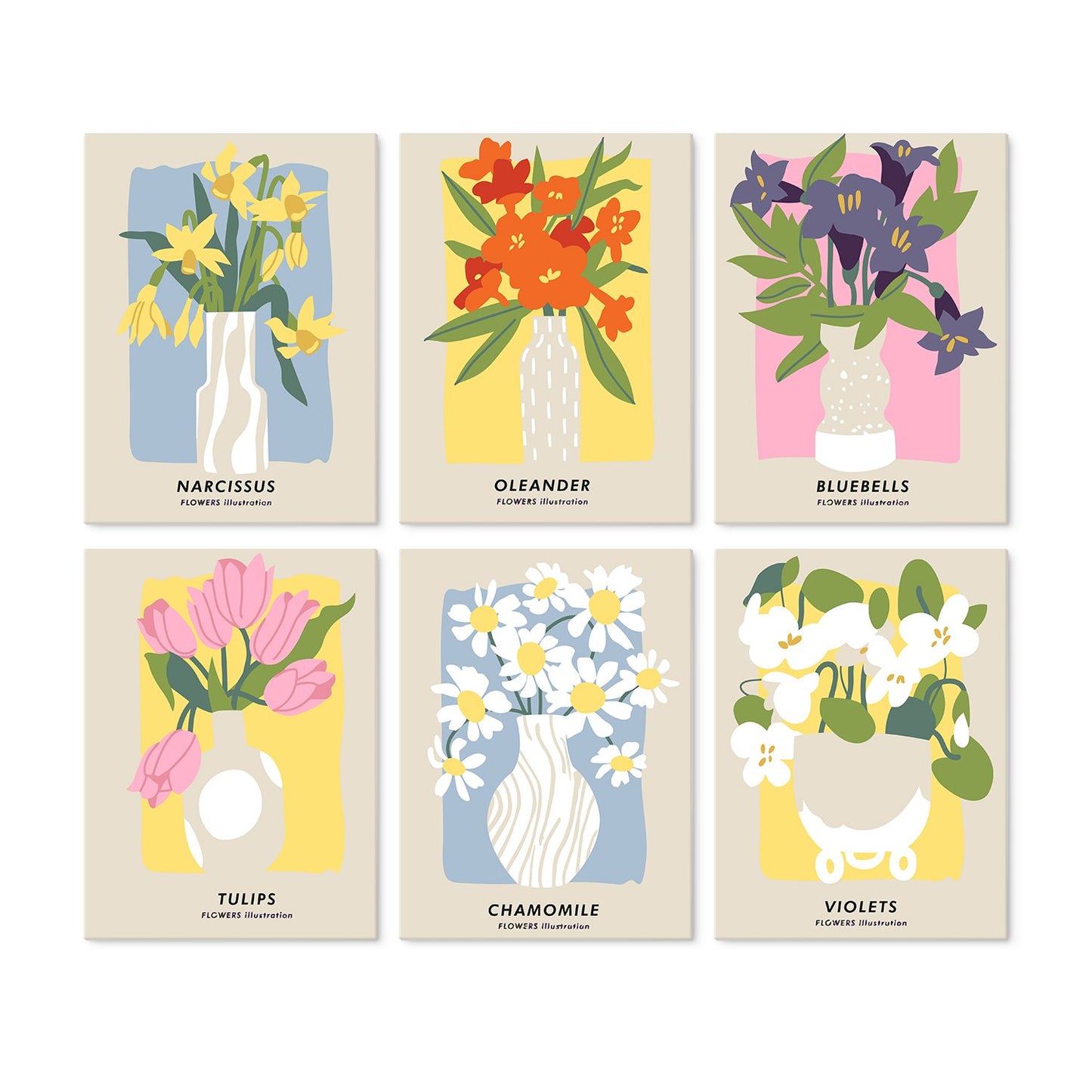 Garden Blooms – Set of 6 Mini Paintings