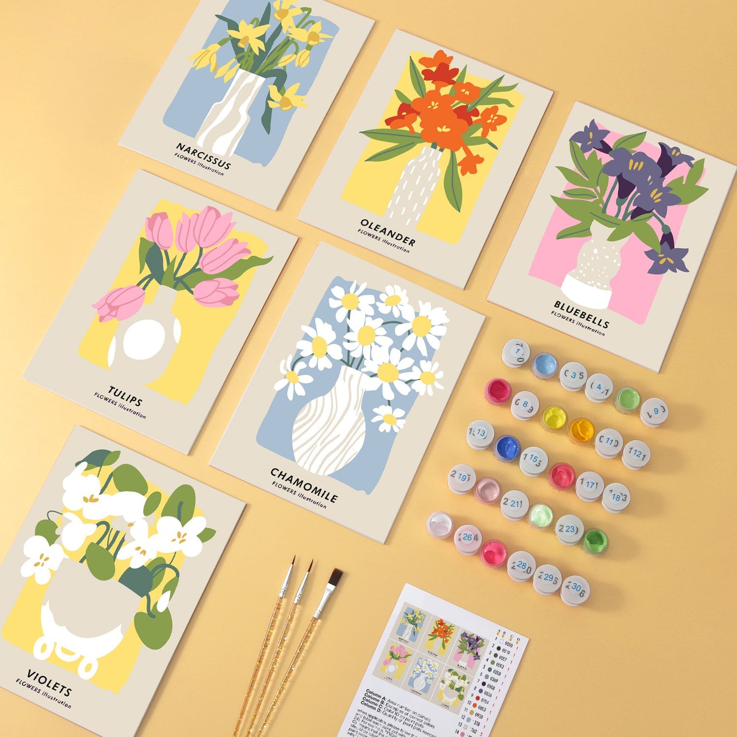 Garden Blooms – Set of 6 Mini Paintings