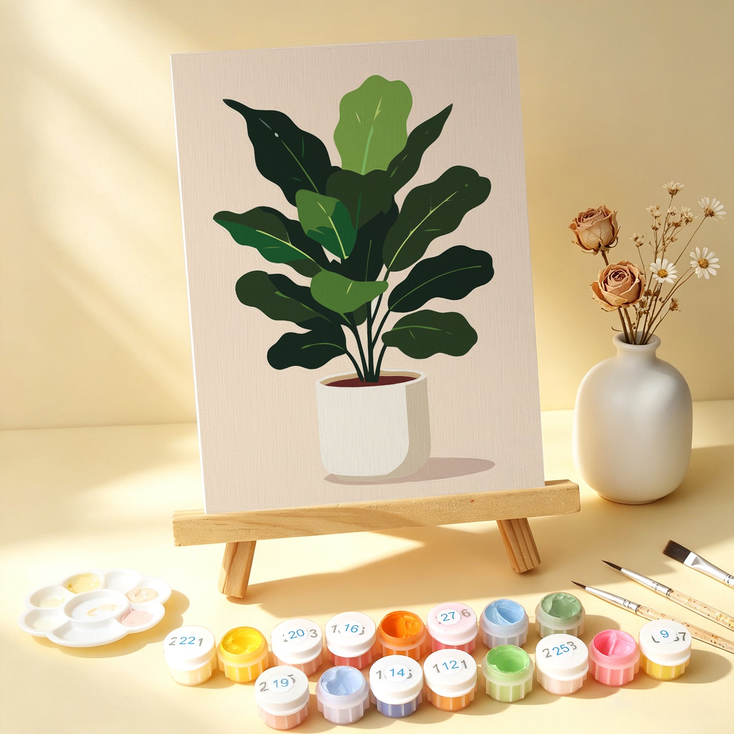 Potted Greens – Set of 6 Mini Paintings
