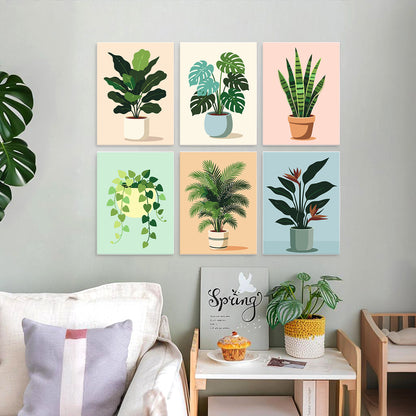 Potted Greens – Set of 6 Mini Paintings