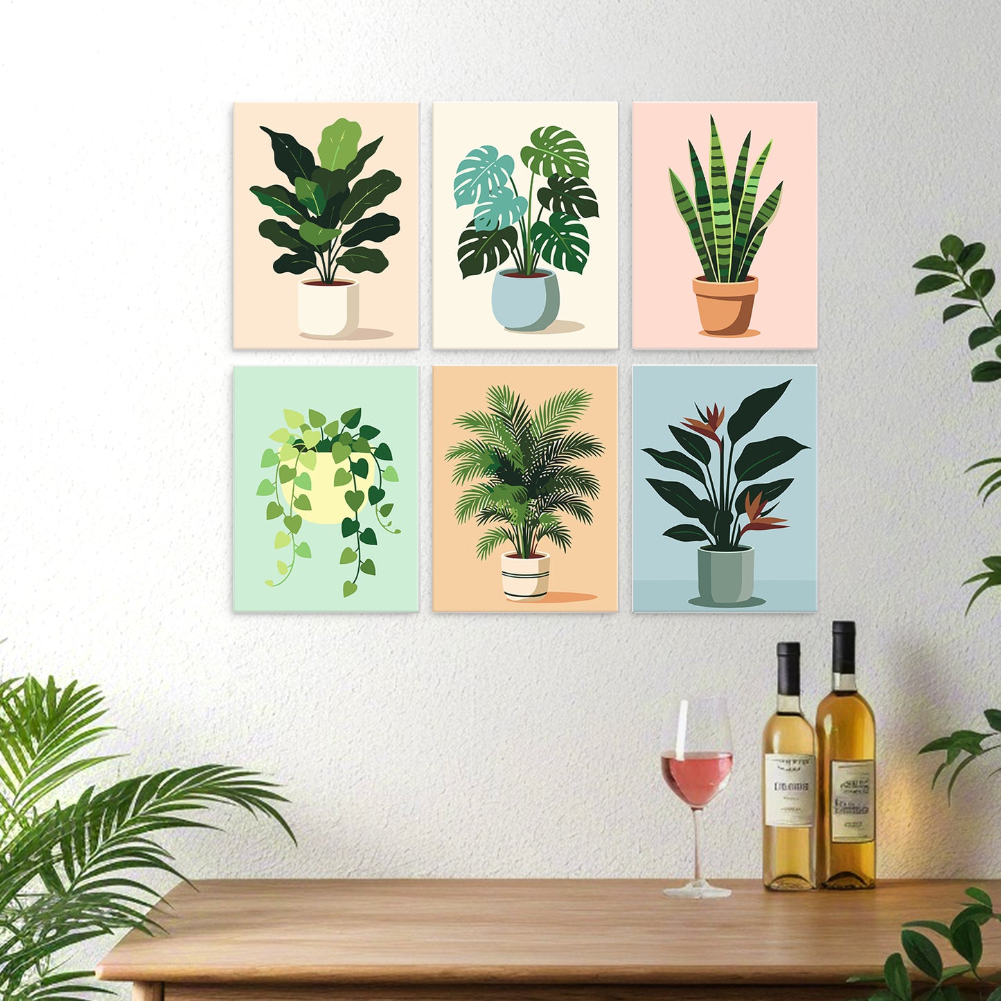 Potted Greens – Set of 6 Mini Paintings