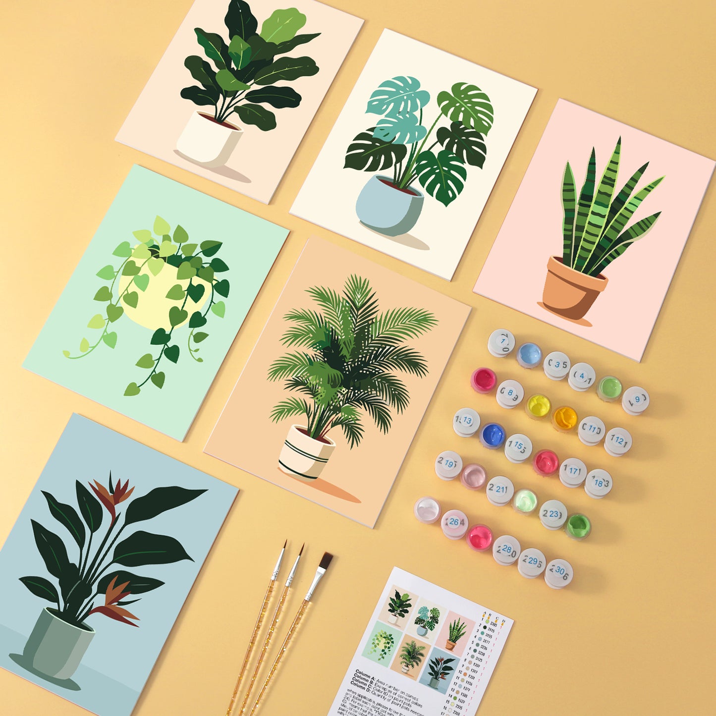Potted Greens – Set of 6 Mini Paintings