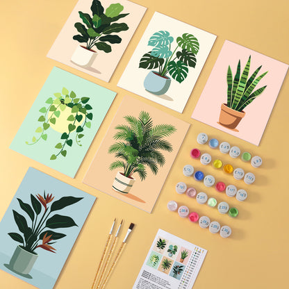 Potted Greens – Set of 6 Mini Paintings