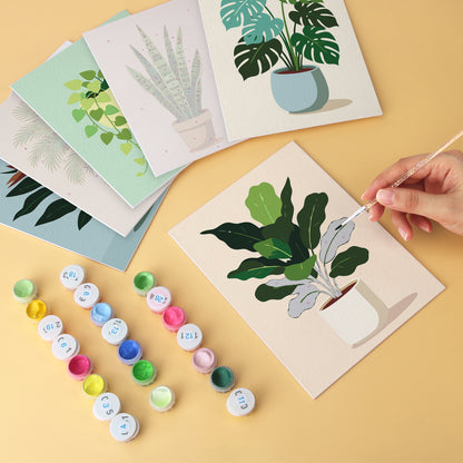 Potted Greens – Set of 6 Mini Paintings