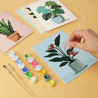 Potted Greens – Set of 6 Mini Paintings