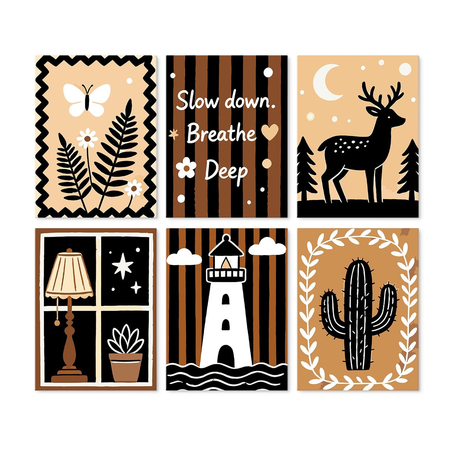 Quiet Nature – Set of 6 Mini Paintings