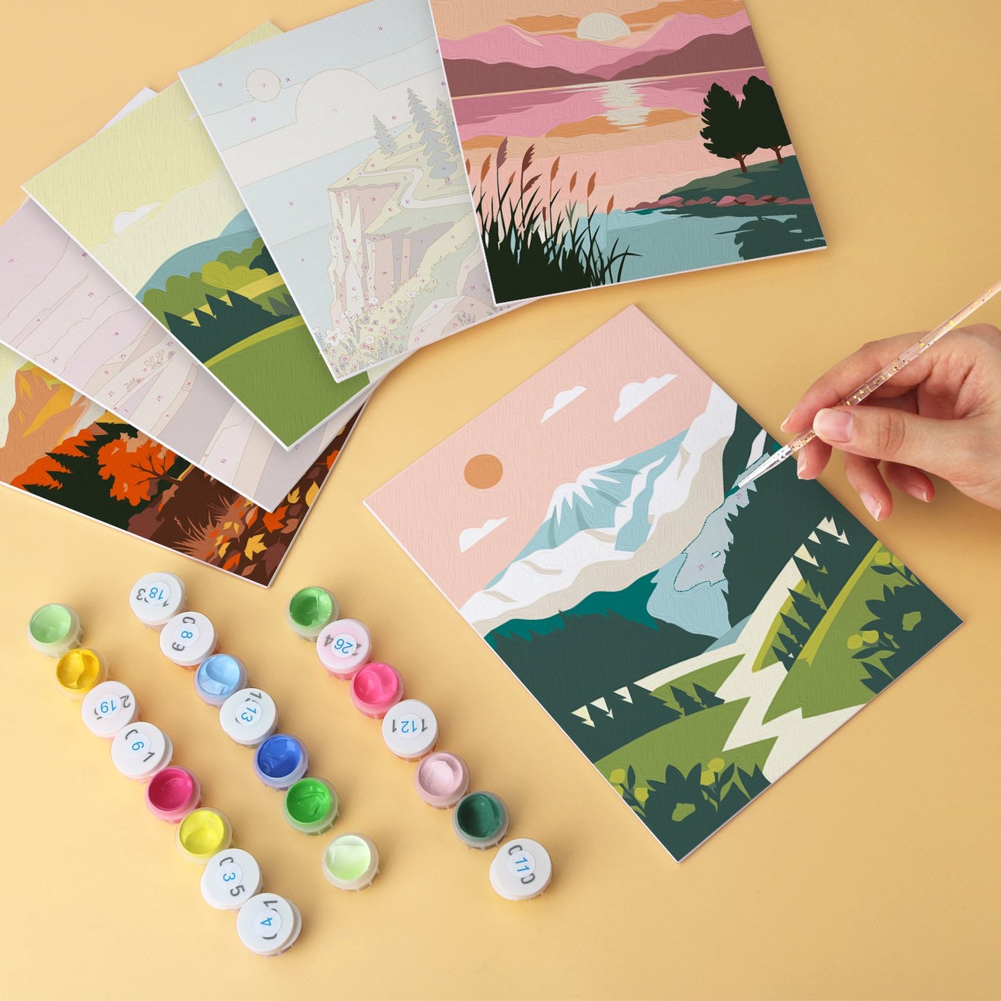 Scenic Horizons – Set of 6 Mini Paintings