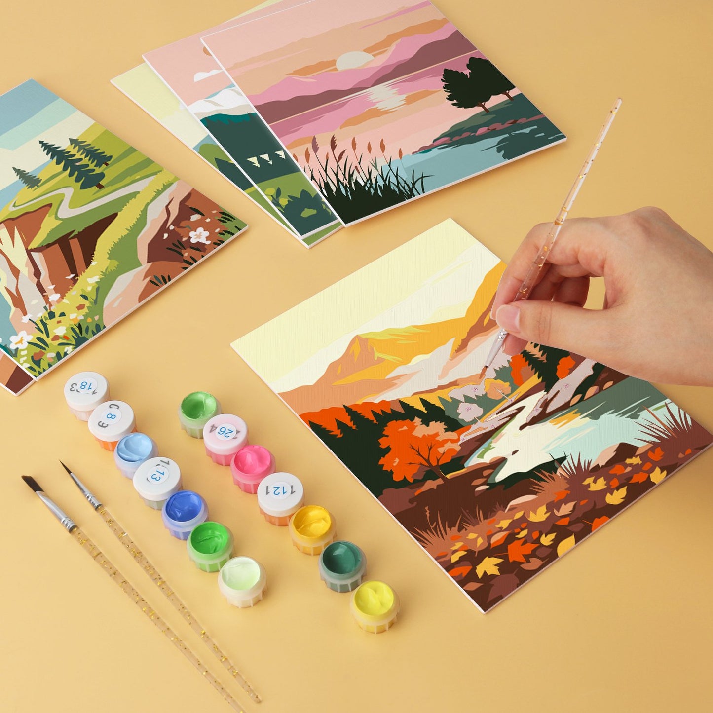 Scenic Horizons – Set of 6 Mini Paintings