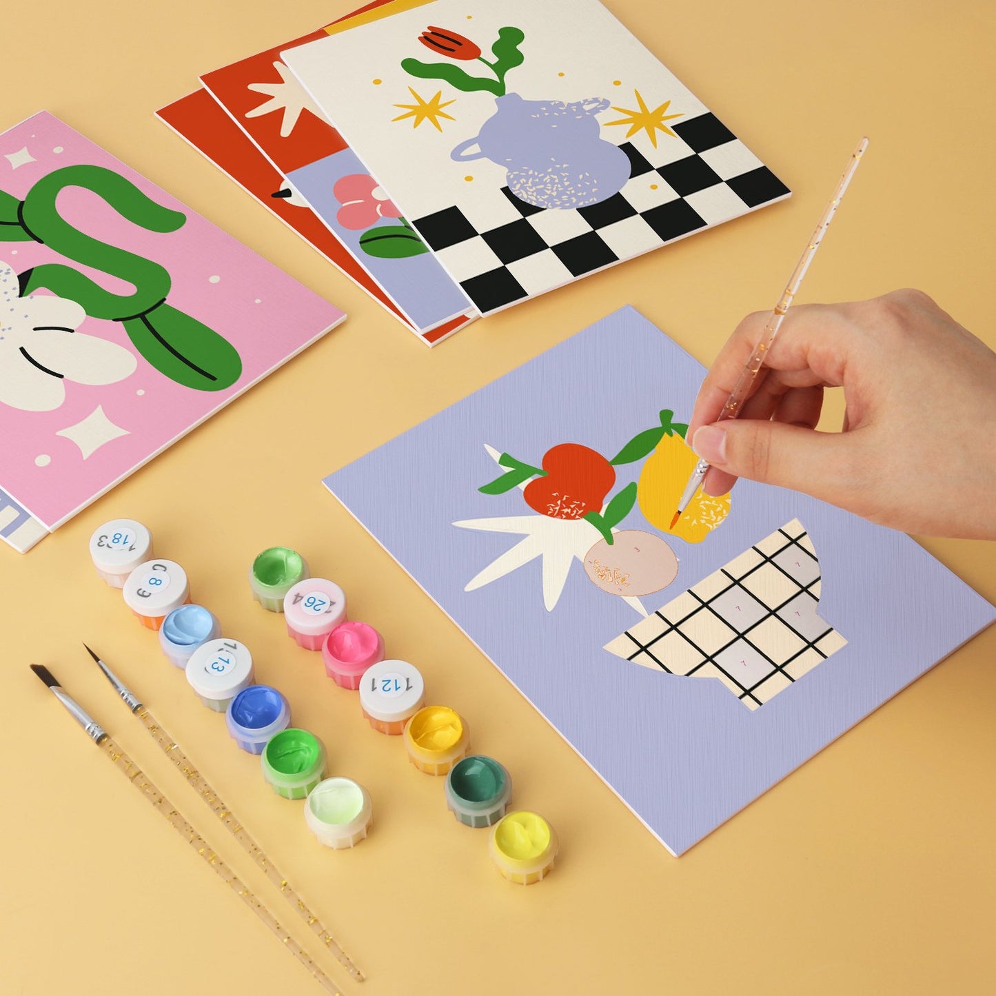 Retro Daydreams – Set of 6 Mini Paintings