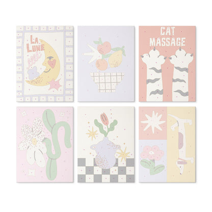 Retro Daydreams – Set of 6 Mini Paintings