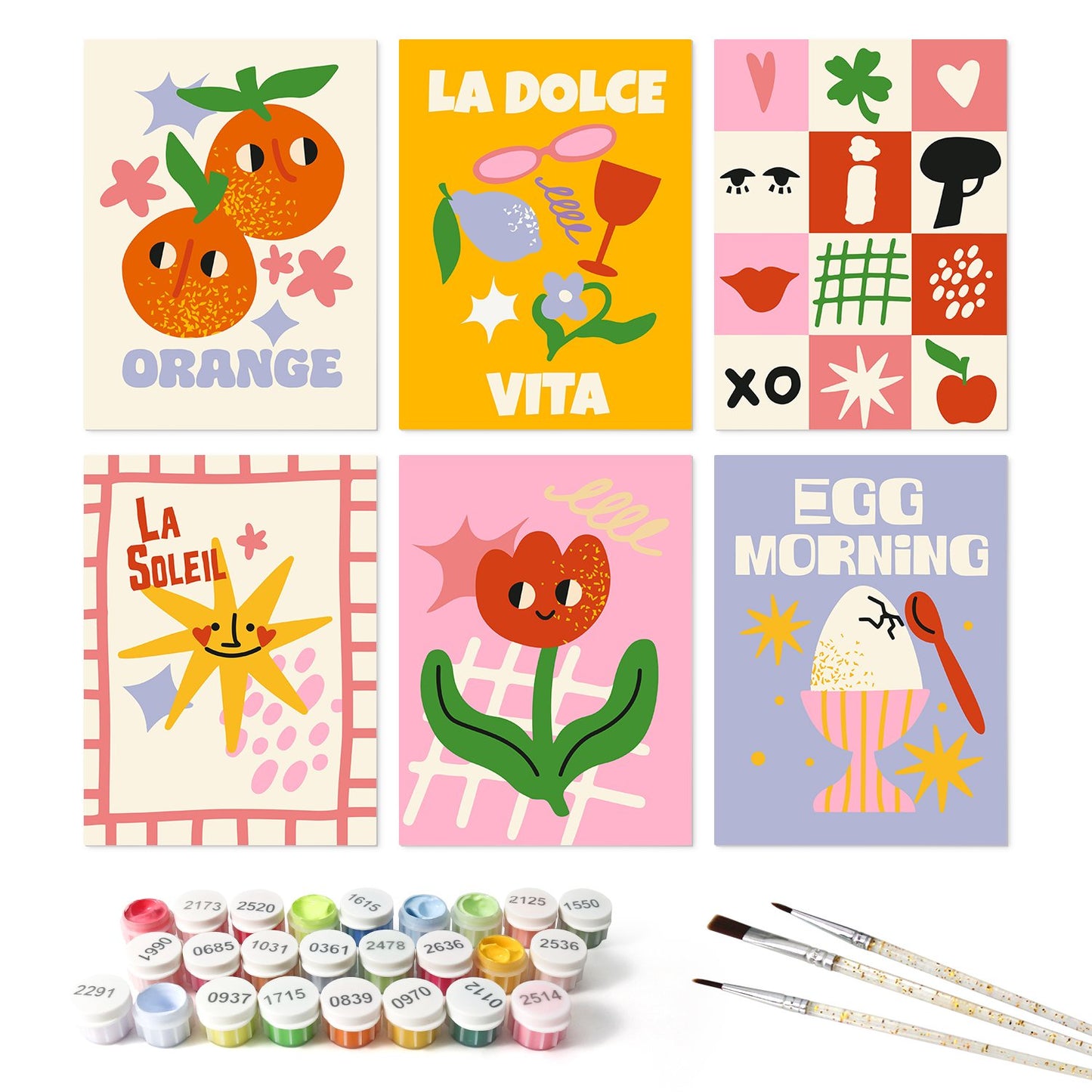 Sunny Side & Spritz – Set of 6 Mini Paintings