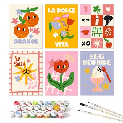 Sunny Side & Spritz – Set of 6 Mini Paintings