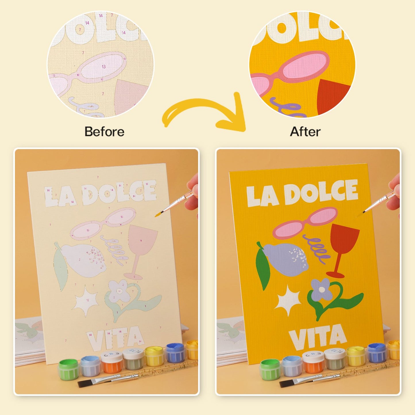 Sunny Side & Spritz – Set of 6 Mini Paintings